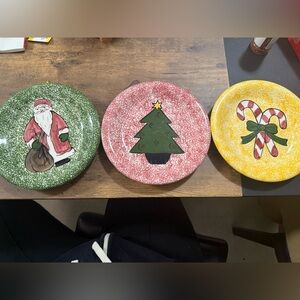 Festive Holiday Plate Set - Santa, Christmas Tree, Candy Cane